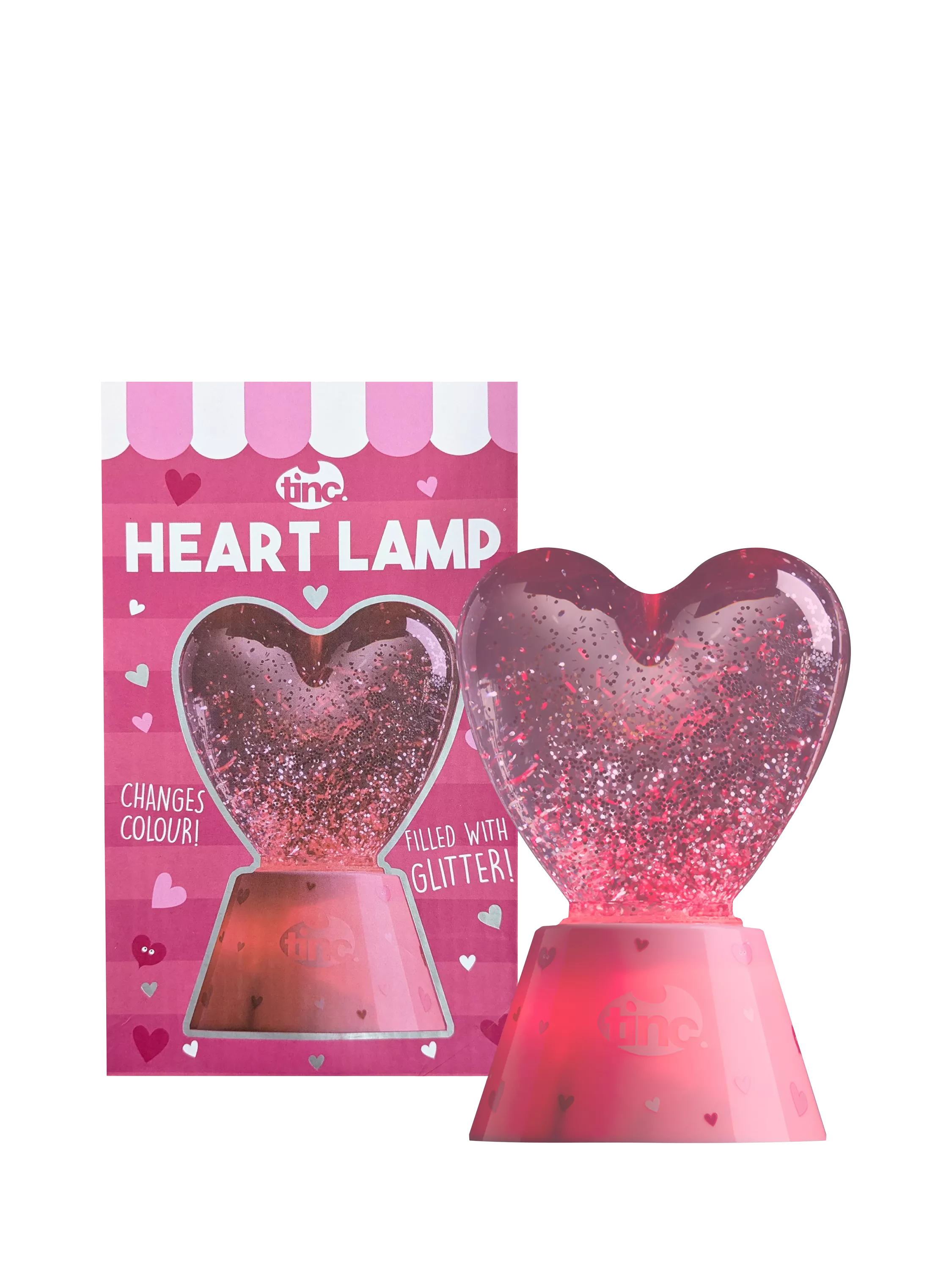 Tinc heart glitter light in pink - British product