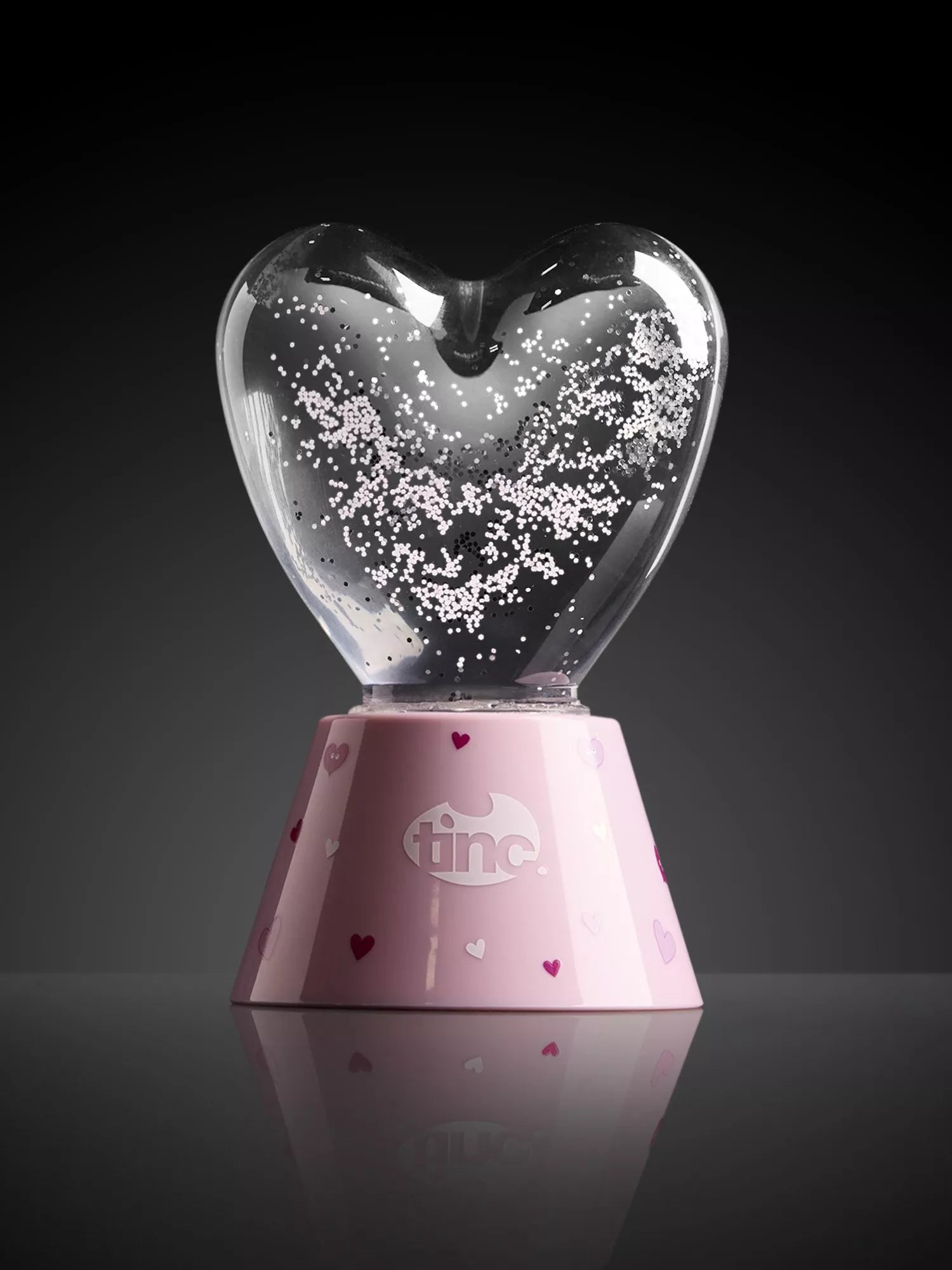 Tinc heart glitter light in pink - British product