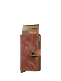 Secrid Vintage Leather Mini Wallet, Cognac Brown