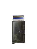 Secrid Vintage Leather Mini Wallet, Olive Black