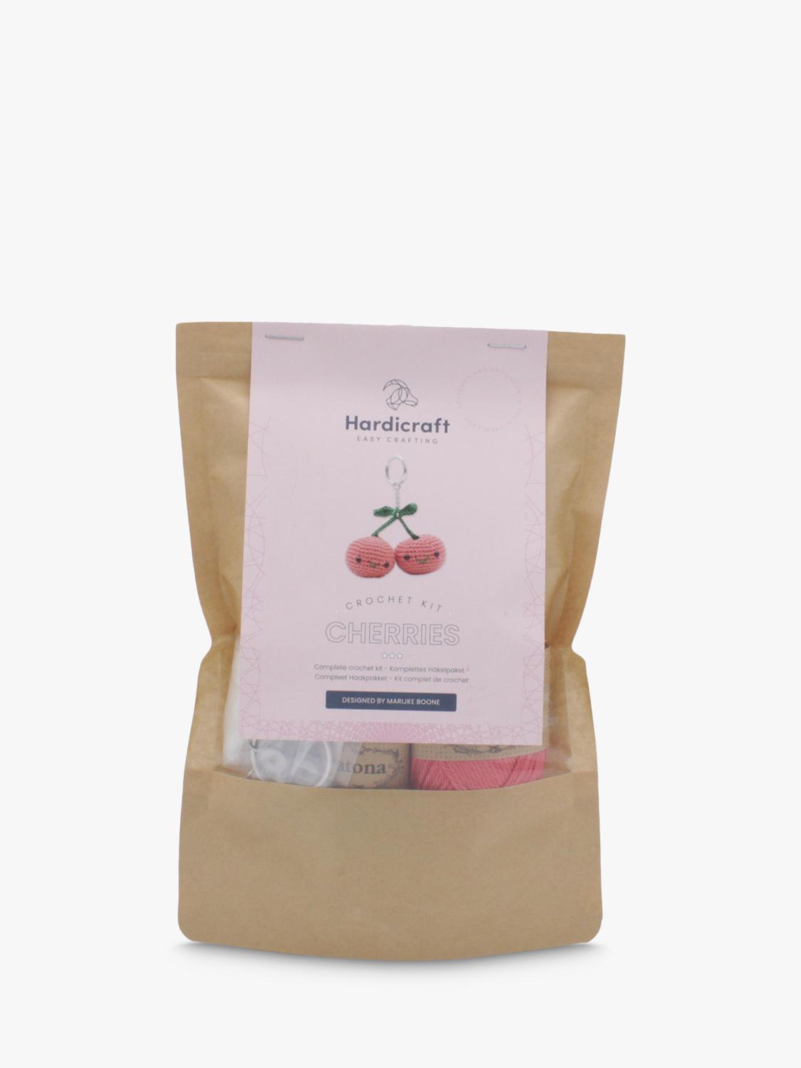 Hardicraft cherries bag pendant crochet kit with cotton yarn - British product