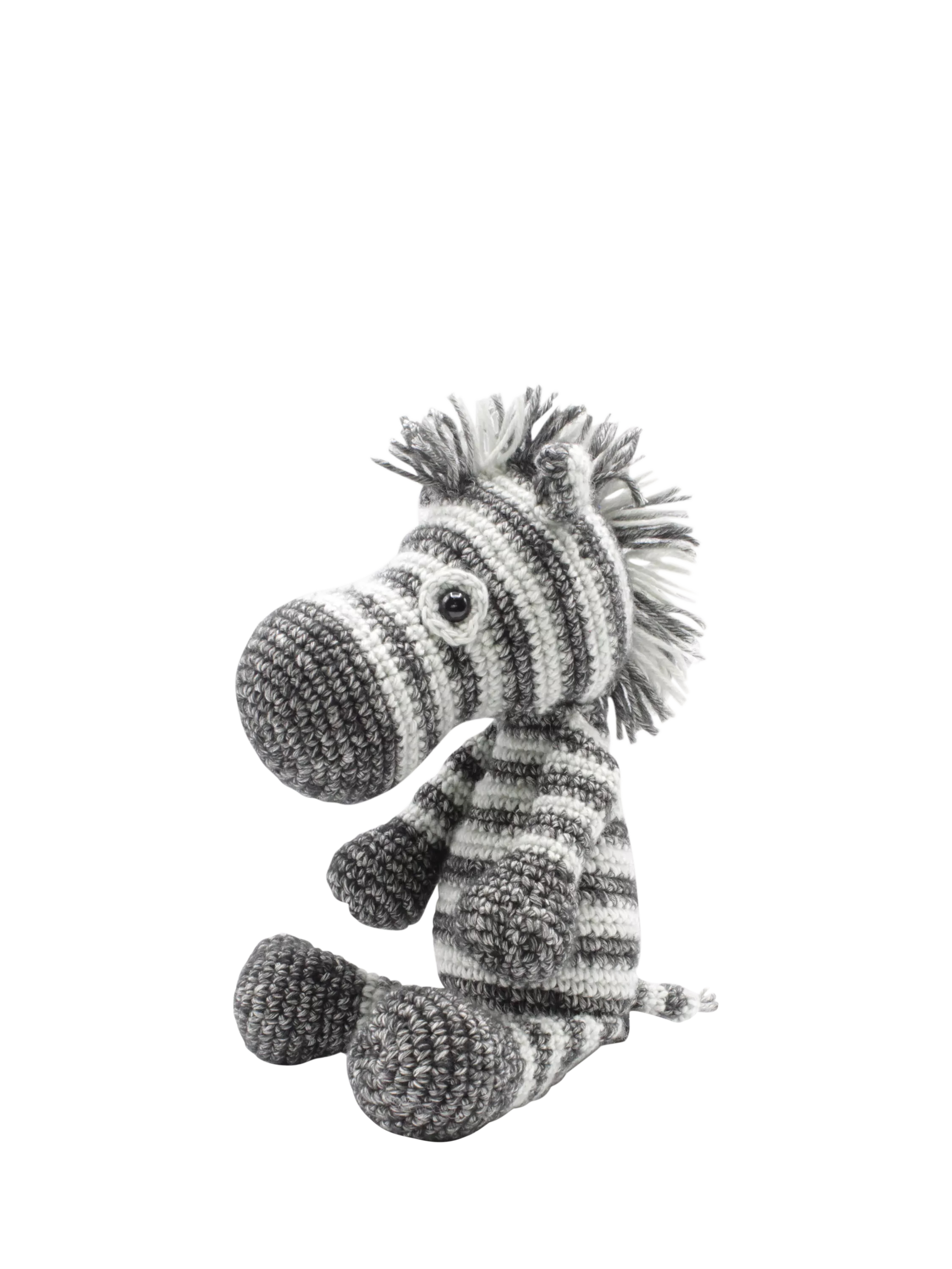 Hardicraft Dirk Zebra Crochet Kit with grey and black yarn (British brand)