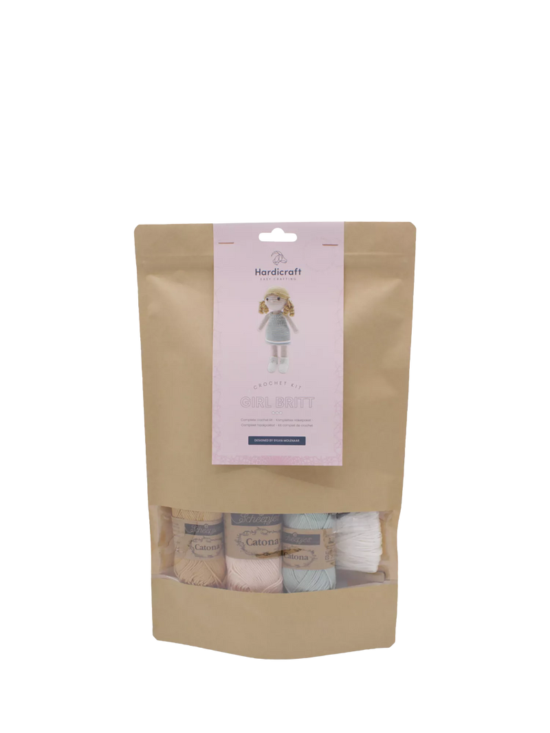 Hardicraft Britt doll crochet kit with pattern and yarn, UK version