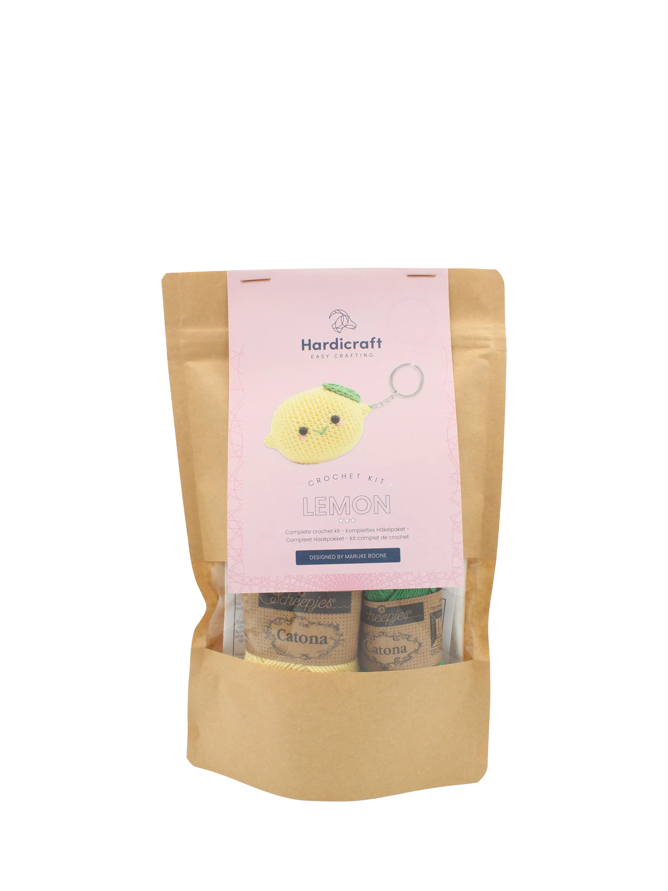 Hardicraft lemon bag pendant crochet kit with cotton yarn - British product