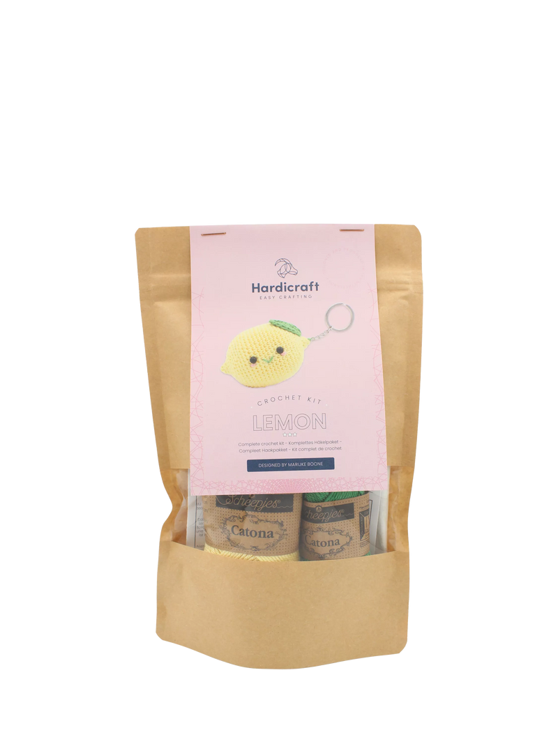 Hardicraft lemon bag pendant crochet kit with cotton yarn - British product
