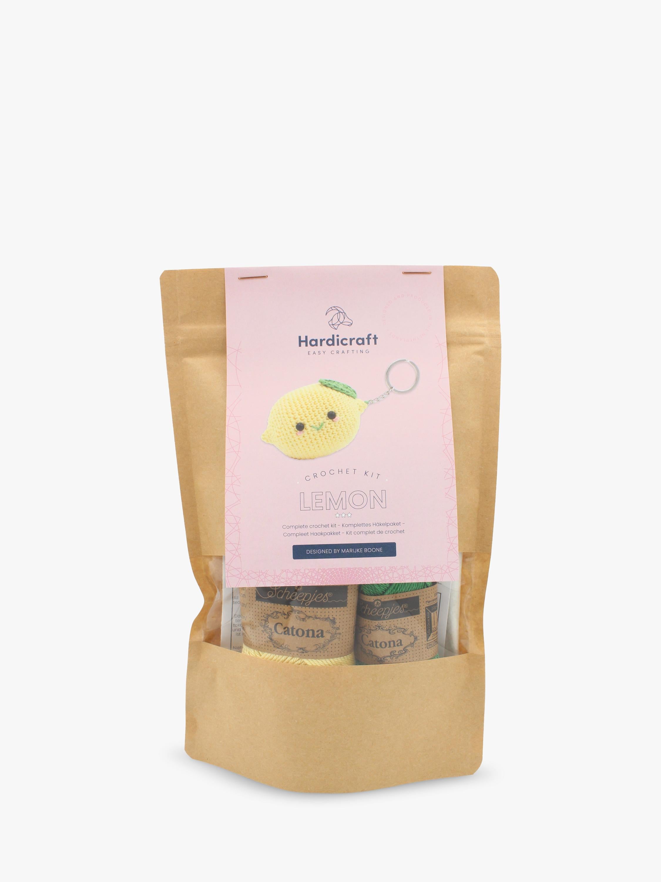 Hardicraft lemon bag pendant crochet kit with cotton yarn - British product