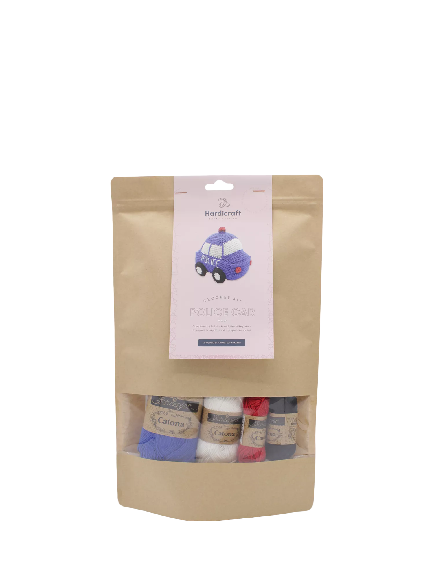 Hardicraft police car crochet kit with pattern and cotton yarn, UK version