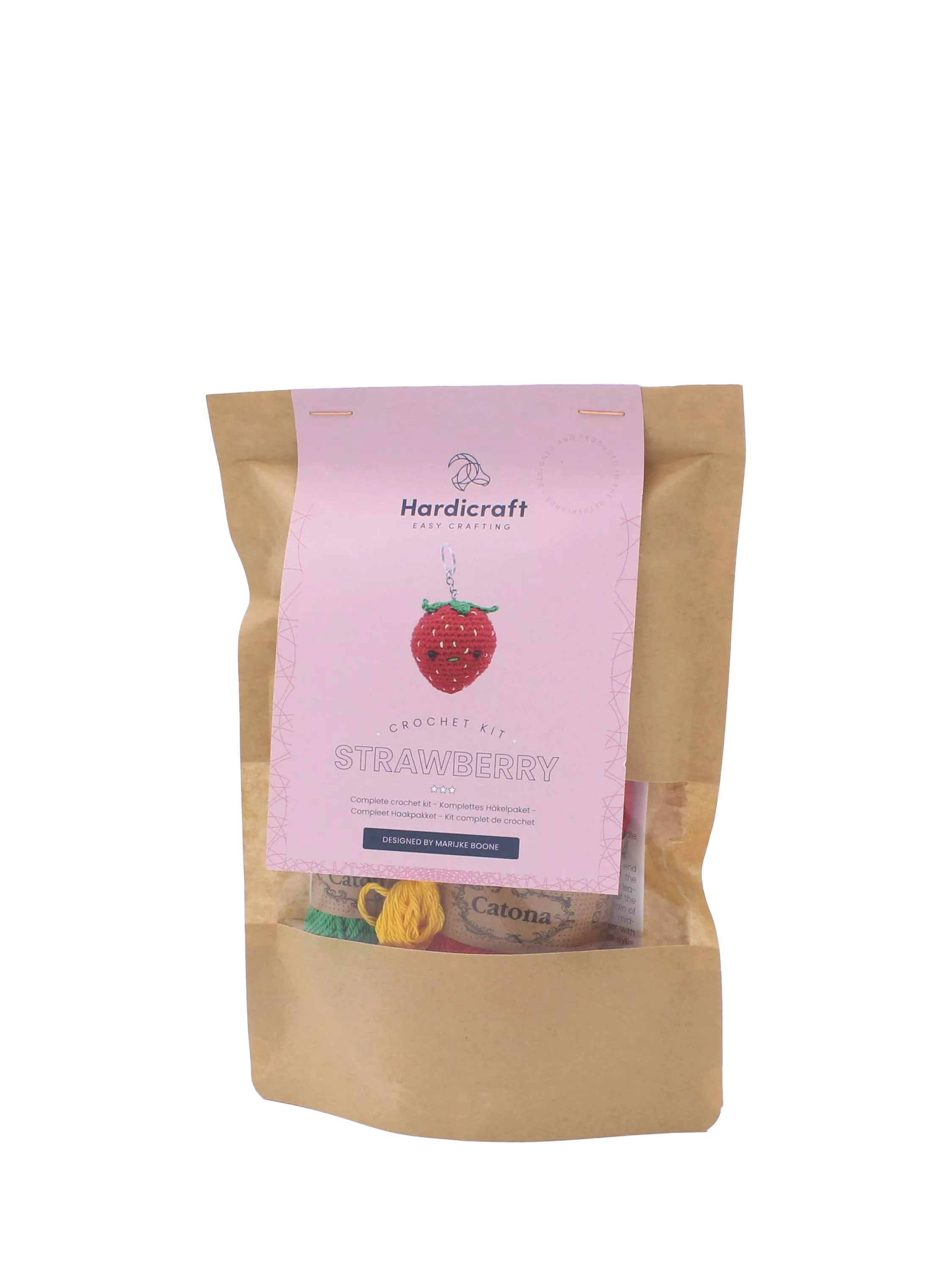 Hardicraft strawberry bag pendant crochet kit, UK version