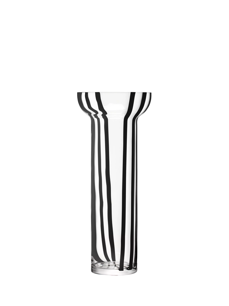 LSA International black stripe glass vase 42cm, UK version