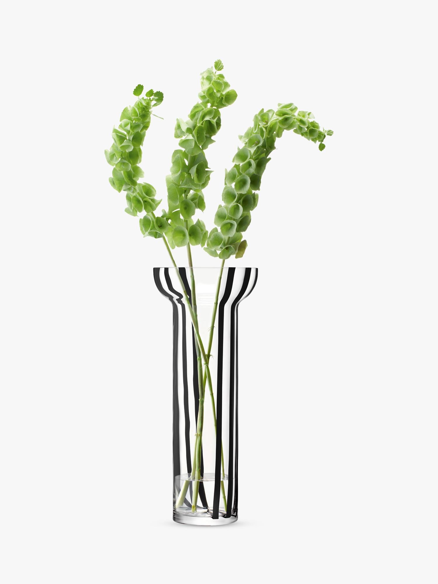 LSA International black stripe glass vase 42cm, UK version