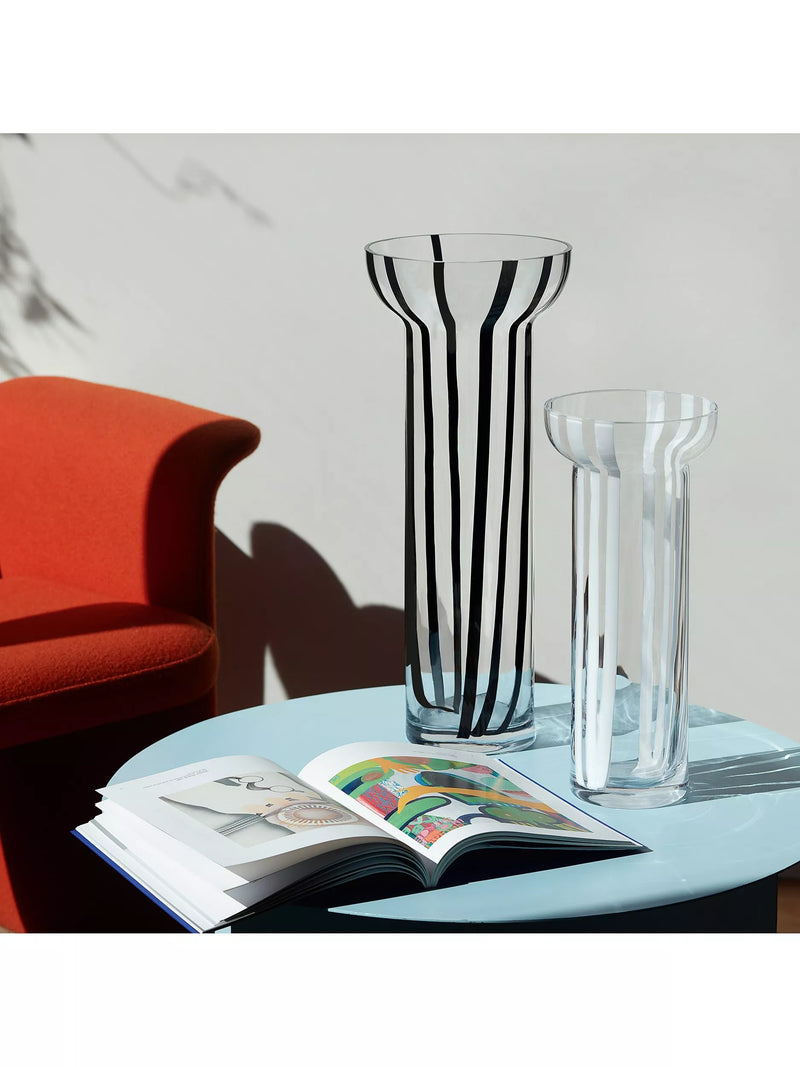 LSA International black stripe glass vase 42cm, UK version