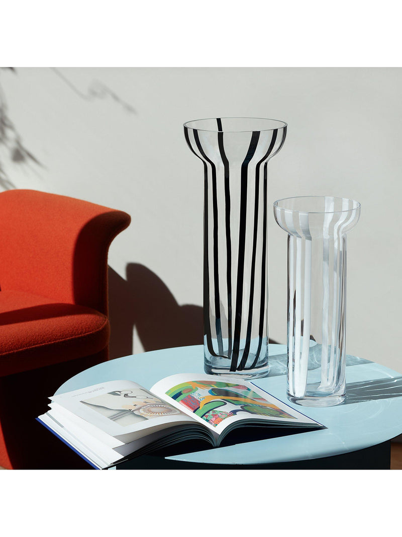 LSA International black stripe glass vase 42cm, UK version