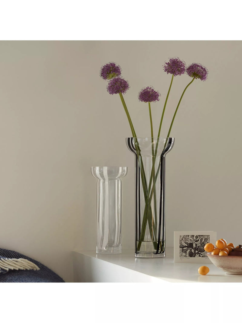LSA International black stripe glass vase 42cm, UK version