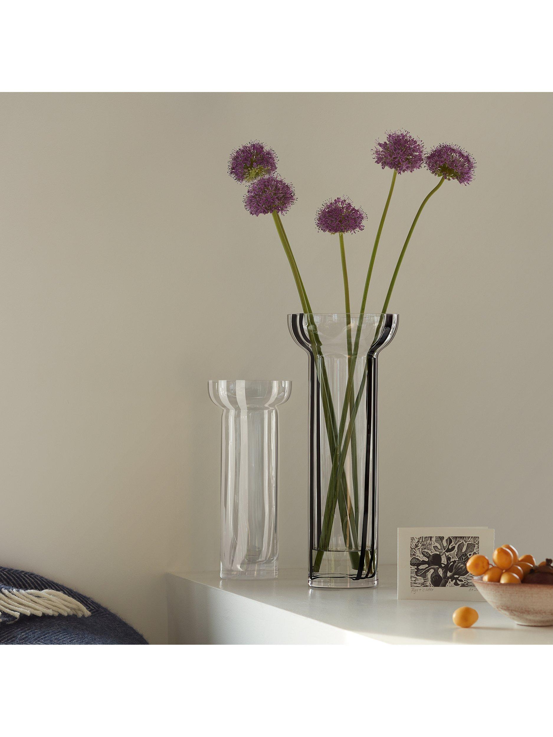 LSA International black stripe glass vase 42cm, UK version