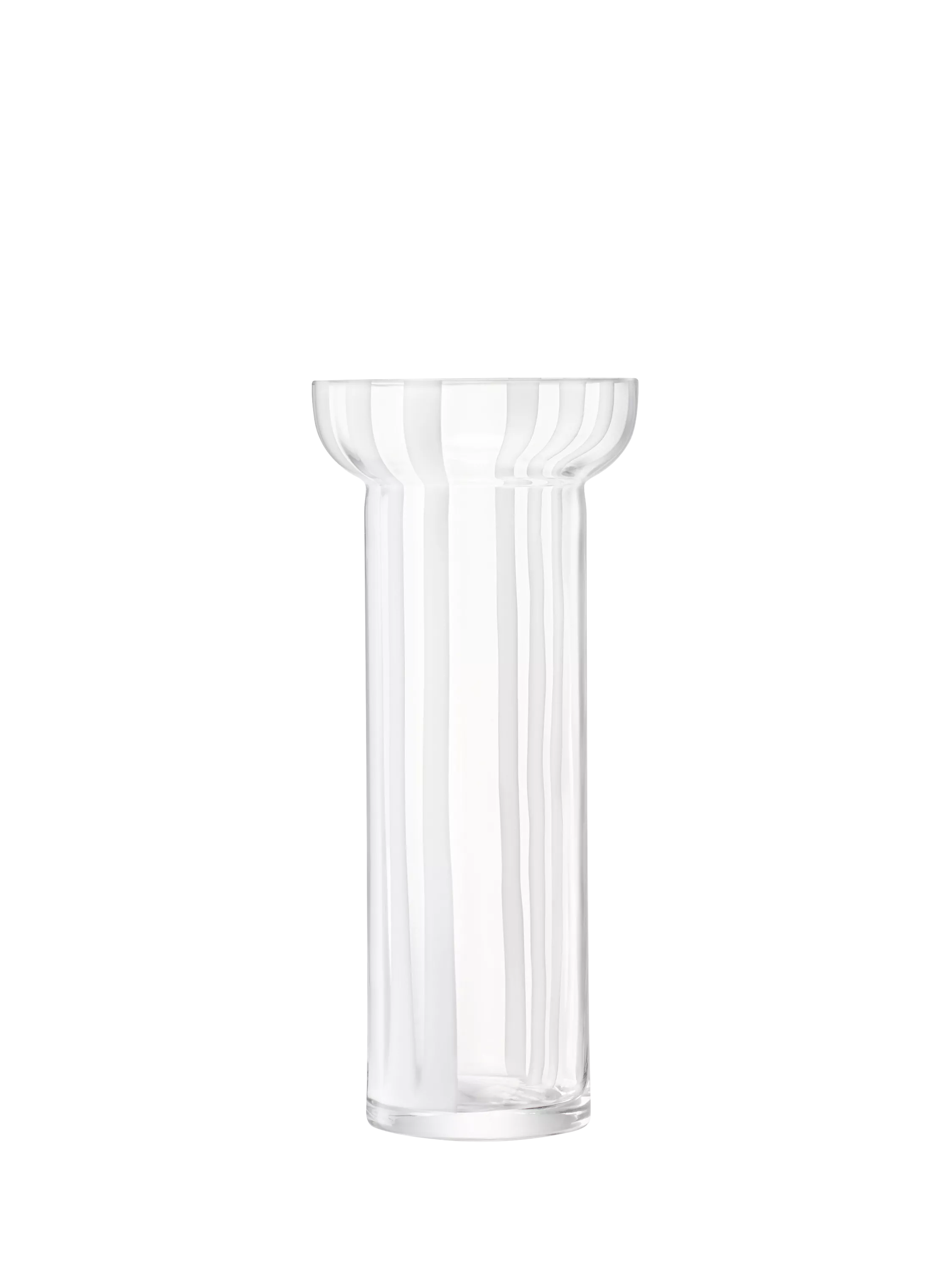 LSA International stripe glass vase white 31.5cm, UK version