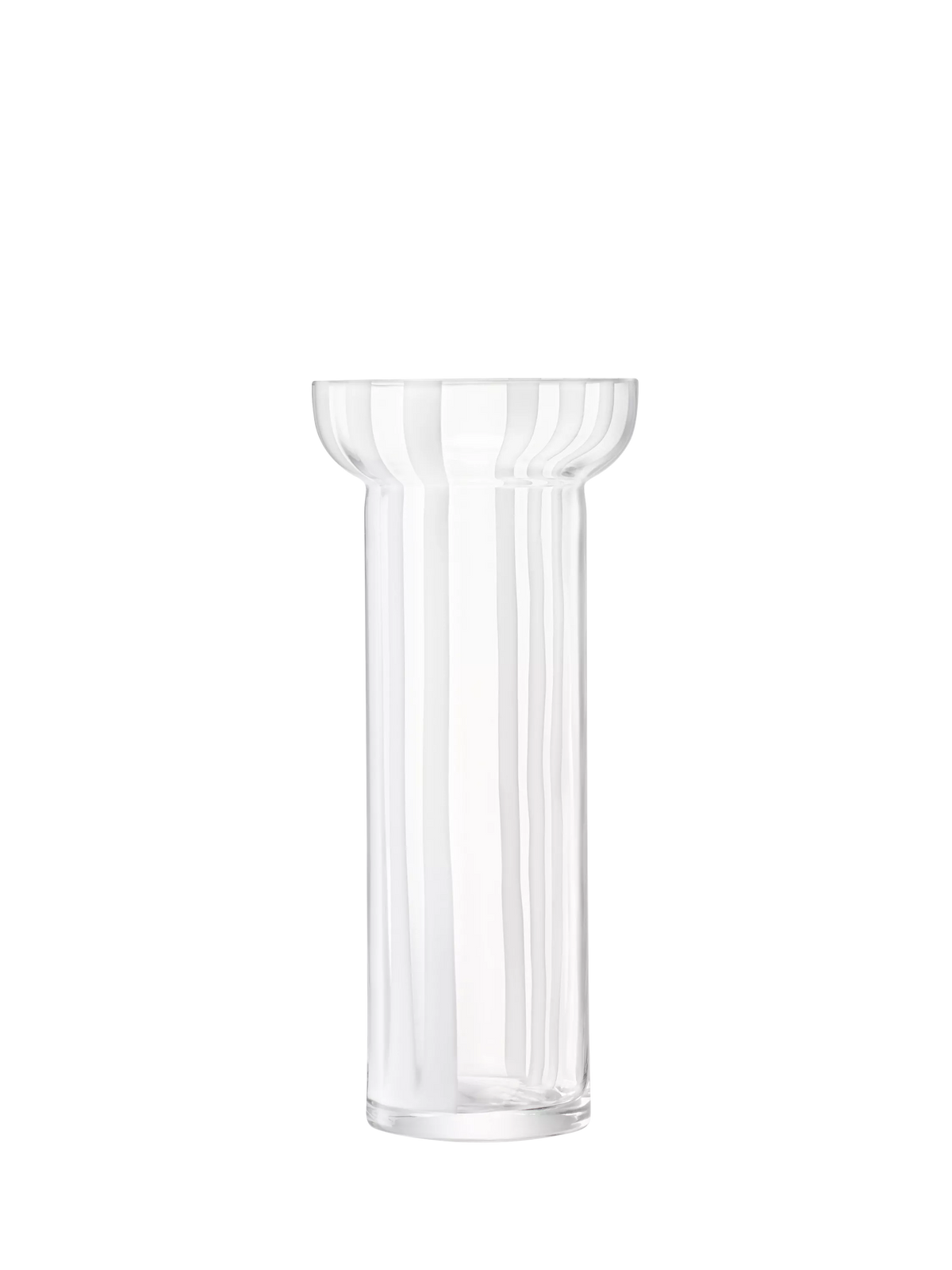 LSA International stripe glass vase white 31.5cm, UK version