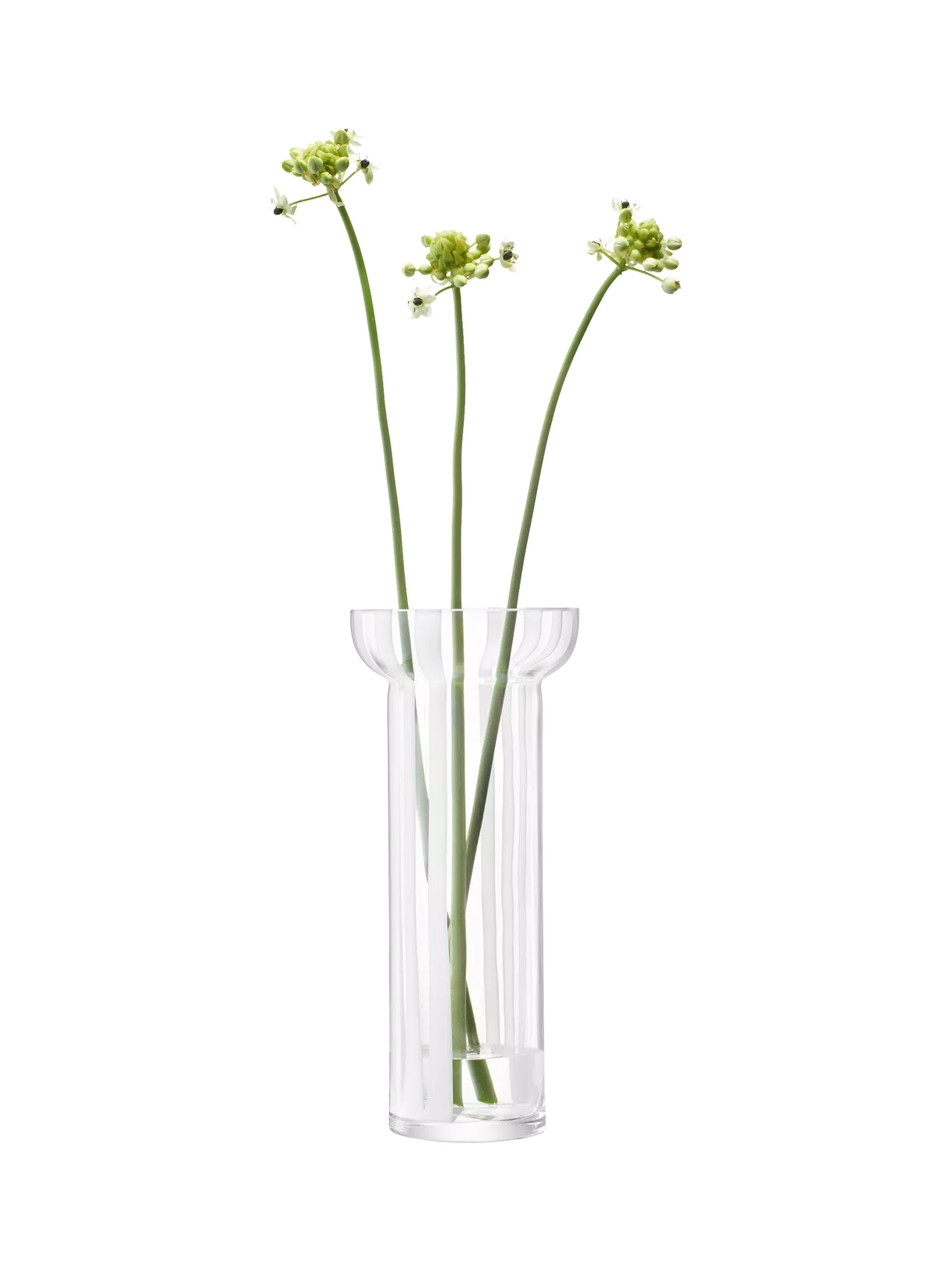 LSA International stripe glass vase white 31.5cm, UK version
