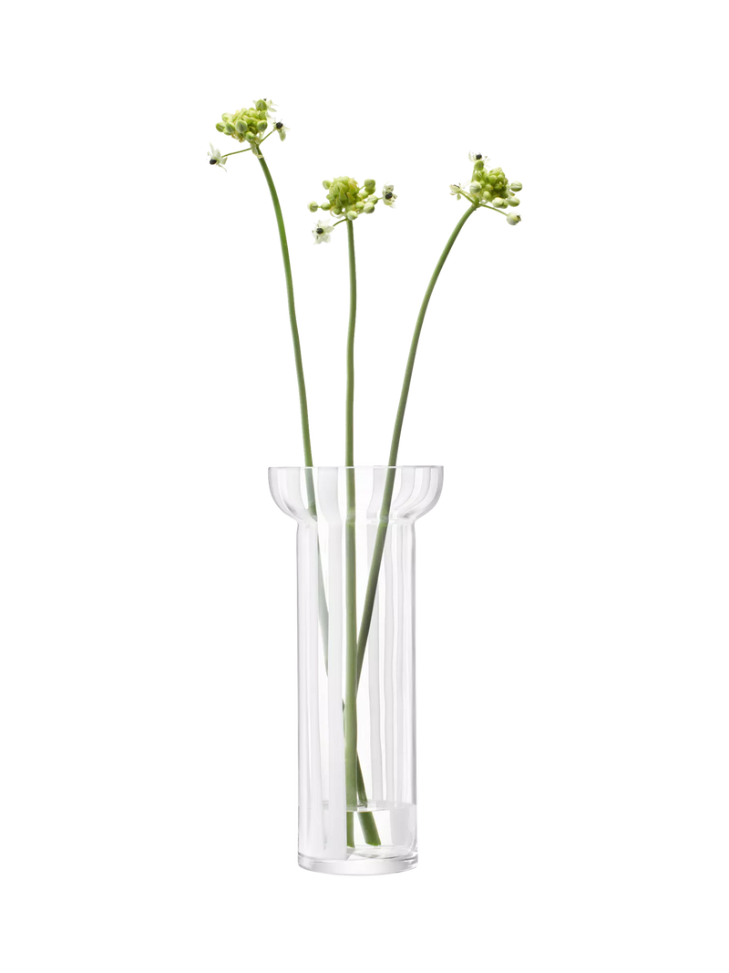 LSA International stripe glass vase white 31.5cm, UK version