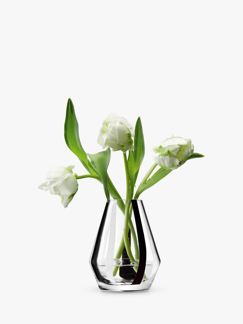 LSA International stripe glass vase H14cm - British product
