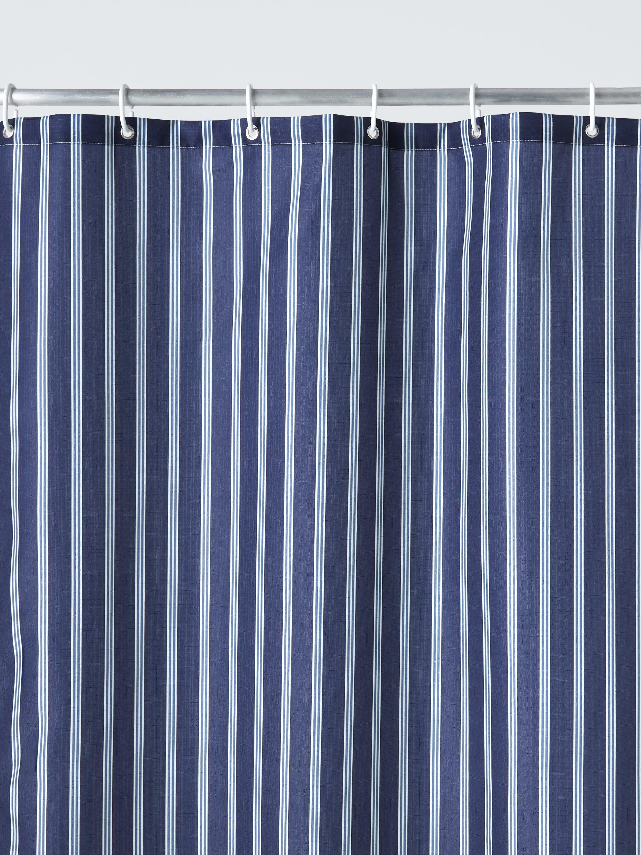 John Lewis Ambleside Stripe shower curtain 180x180cm indigo (British brand)