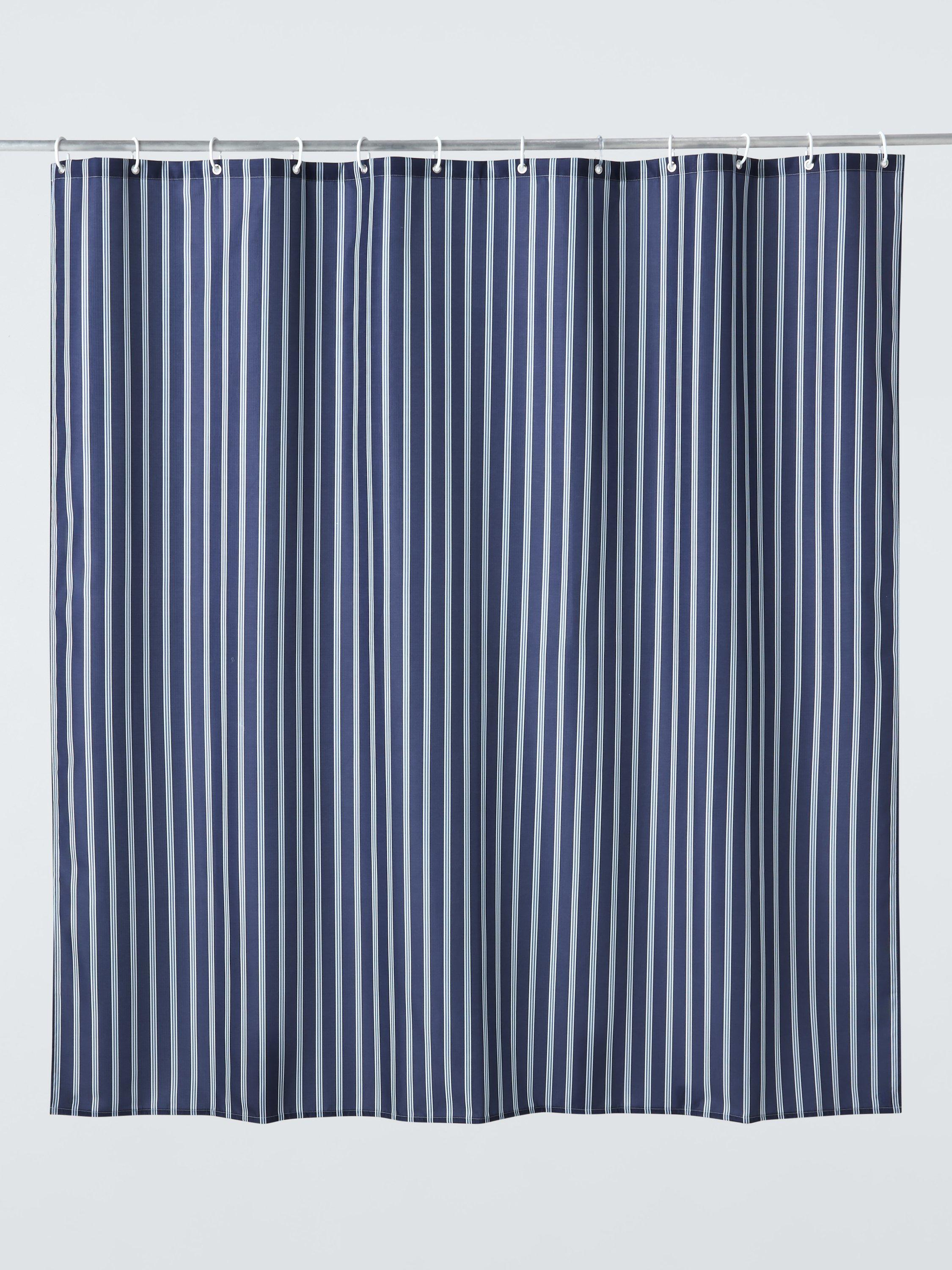 John Lewis Ambleside Stripe shower curtain 180x180cm indigo (British brand)