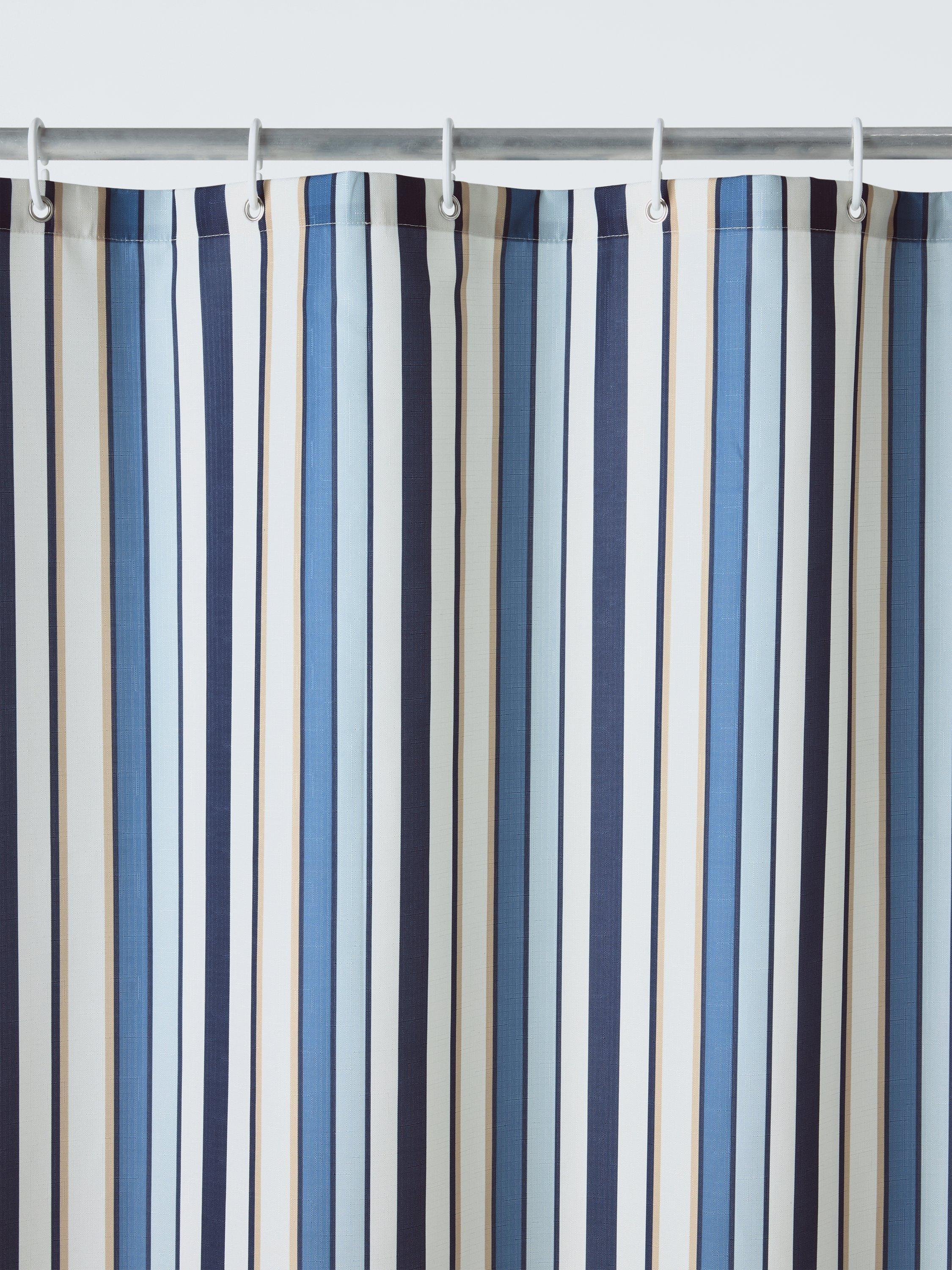 John Lewis Polzeath Stripe shower curtain blue multi 180x180cm, UK version