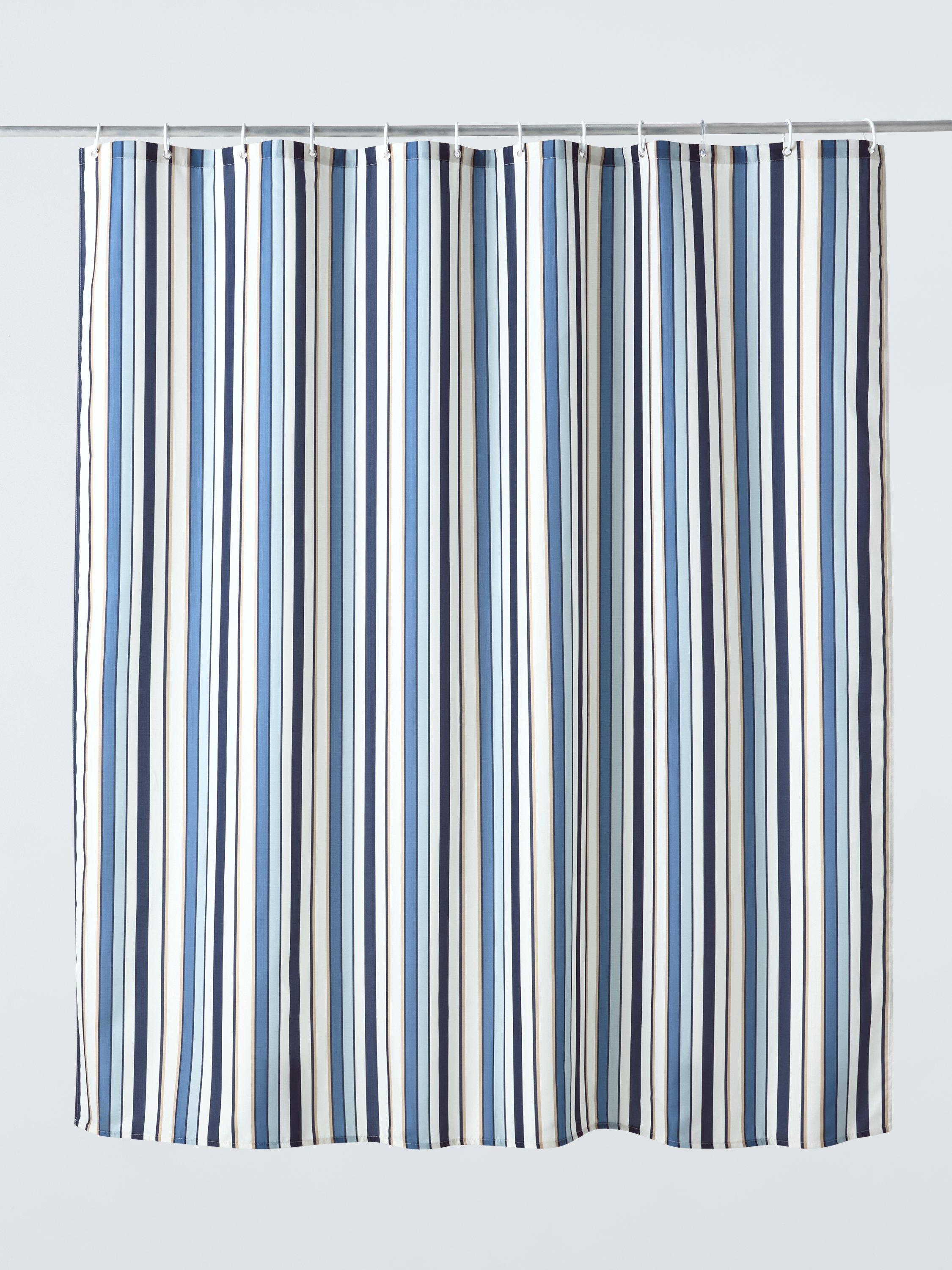 John Lewis Polzeath Stripe shower curtain blue multi 180x180cm, UK version