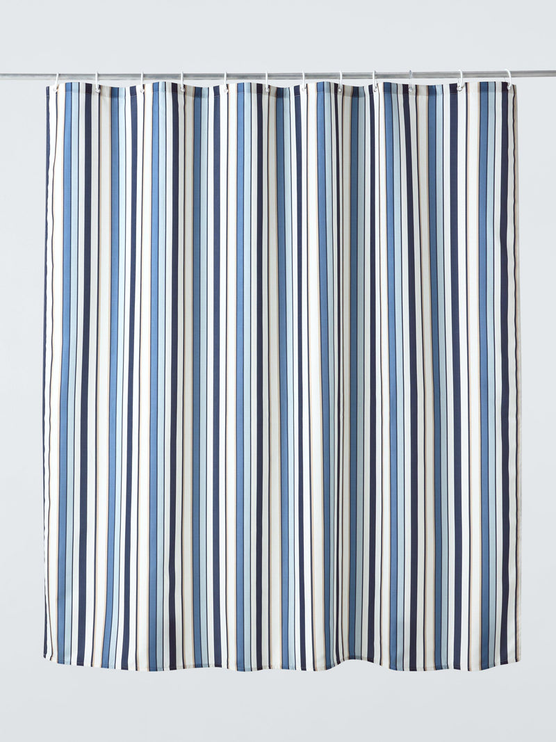 John Lewis Polzeath Stripe shower curtain blue multi 180x180cm, UK version