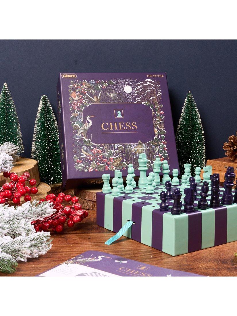 Gibsons x The Art File travel chess board, UK version