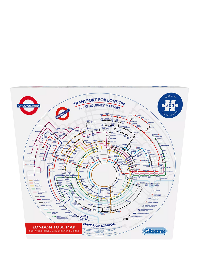 Gibsons jigsaw puzzle London Underground tube map 500 pieces, UK version