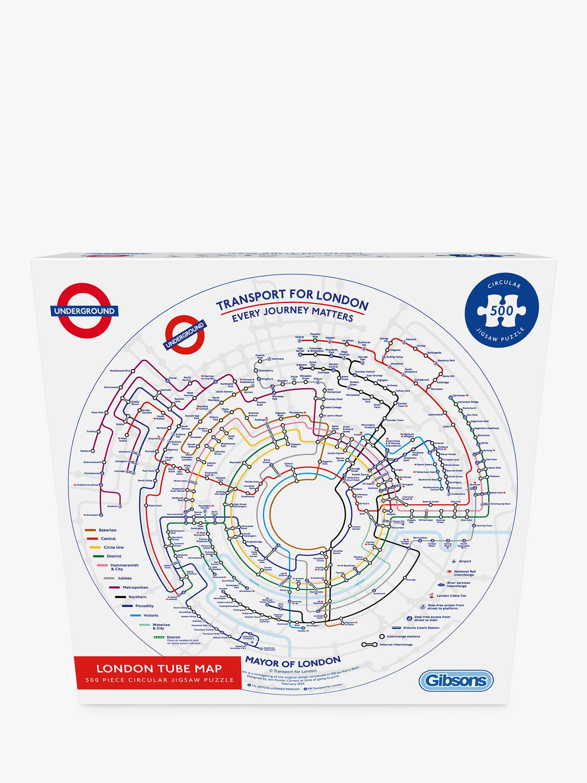 Gibsons jigsaw puzzle London Underground tube map 500 pieces, UK version