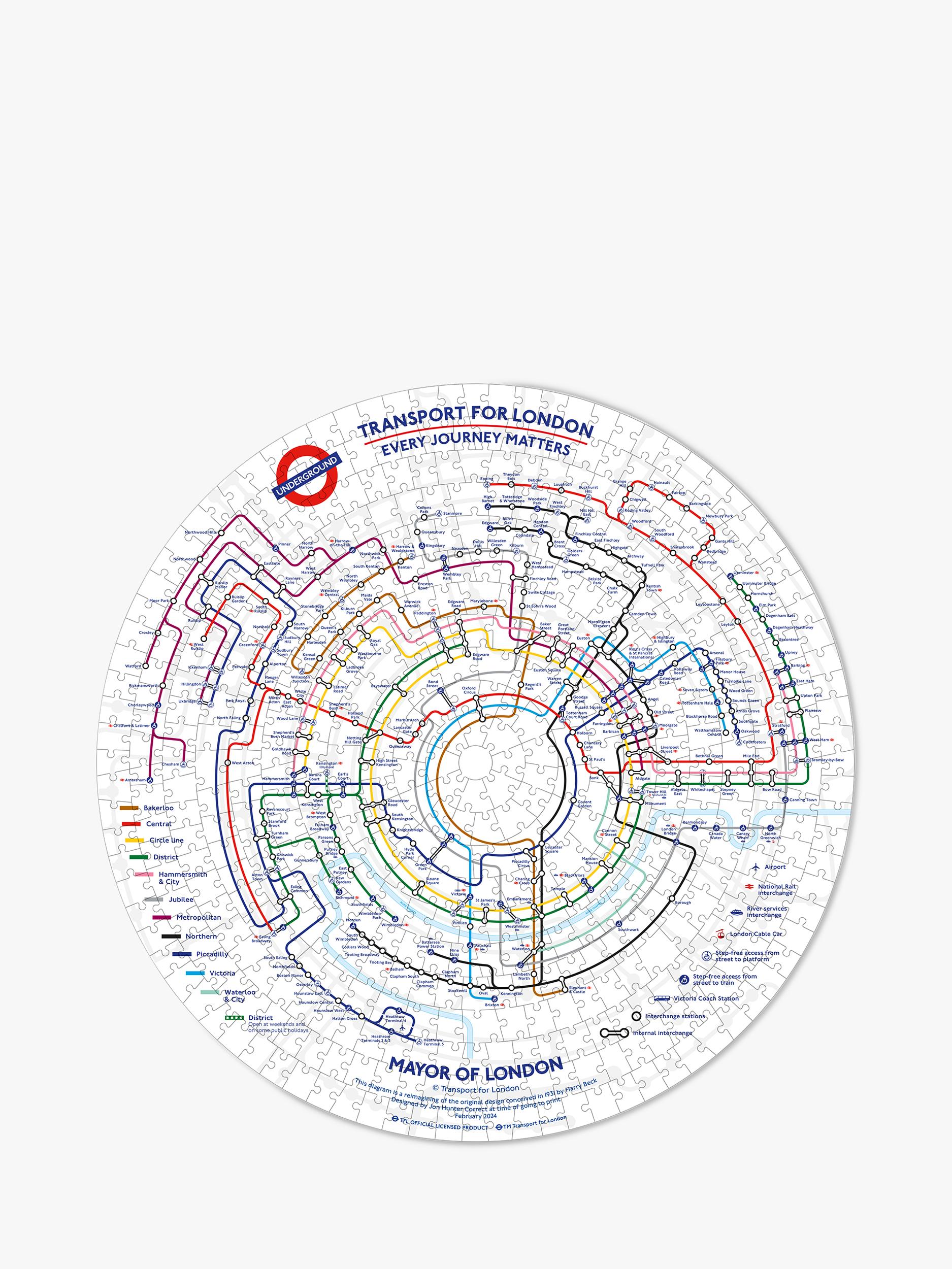 Gibsons jigsaw puzzle London Underground tube map 500 pieces, UK version