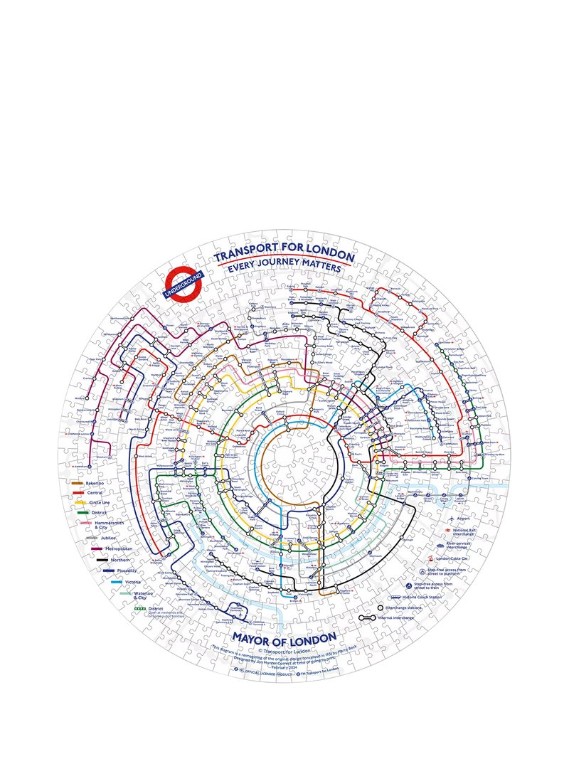 Gibsons jigsaw puzzle London Underground tube map 500 pieces, UK version
