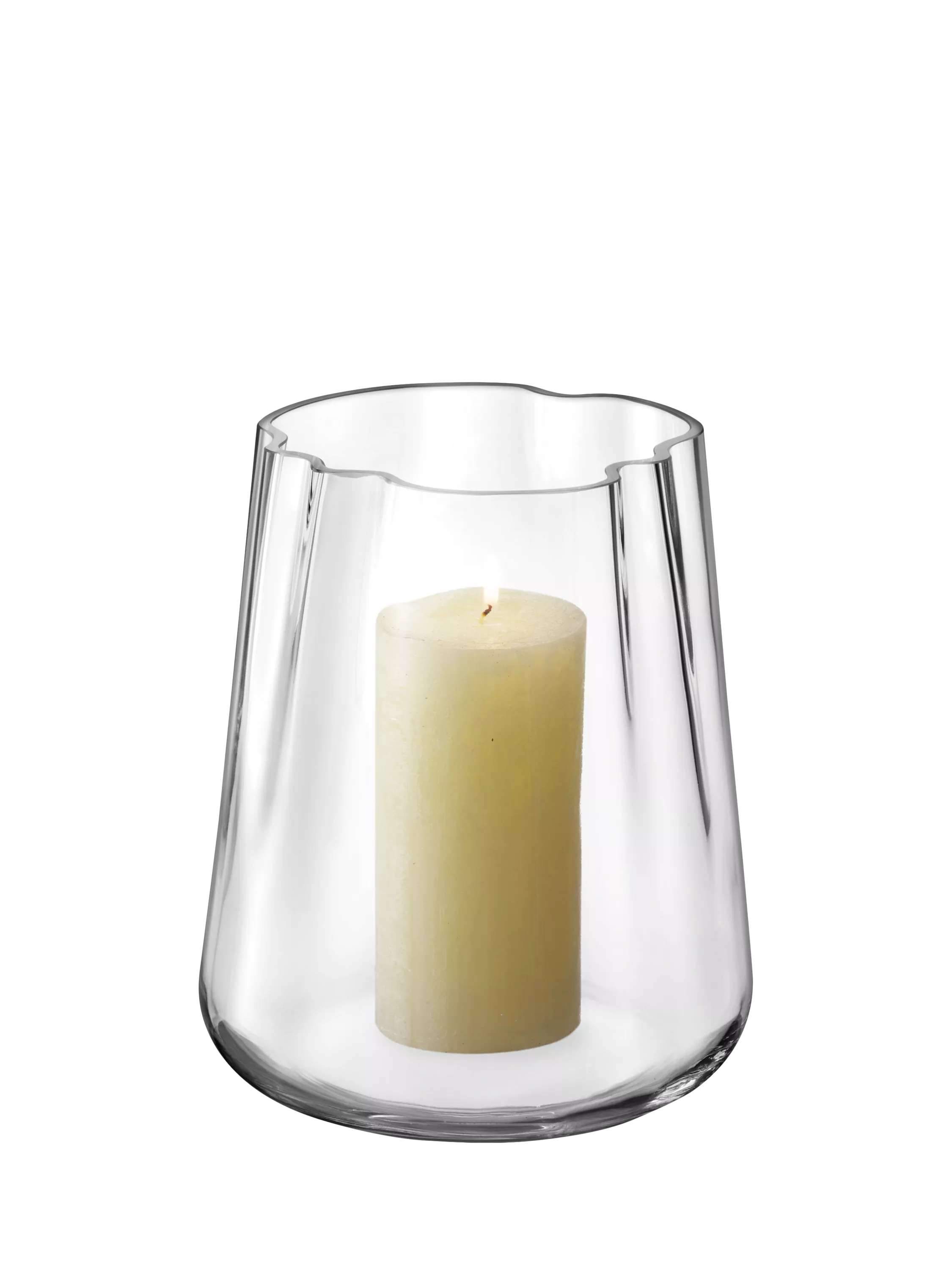 LSA International Lagoon glass vase lantern clear H24cm - British product