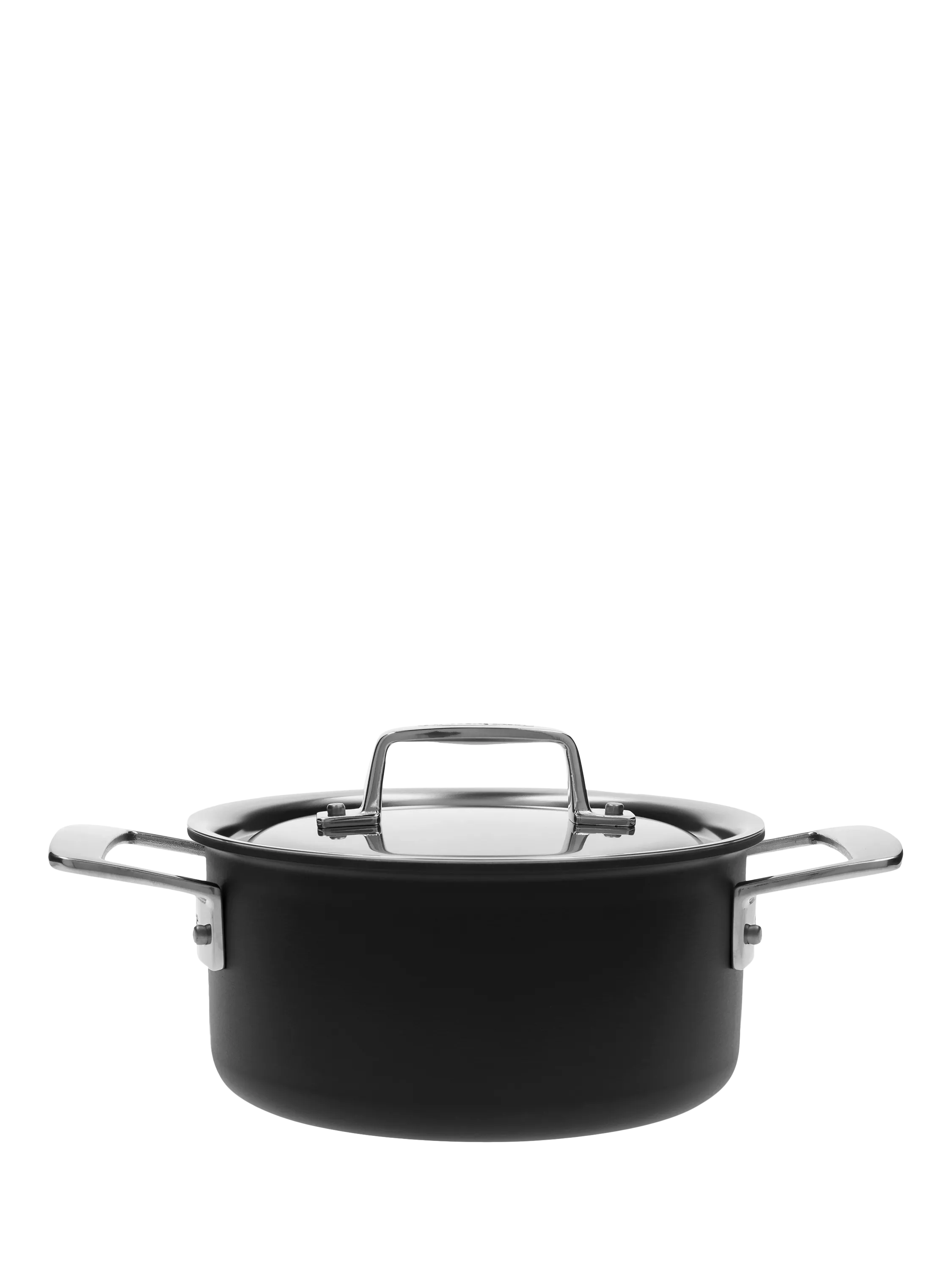 DEMEYERE Black 5-Layer Uncoated Stainless Steel Outdoor Casserole & Lid, 18cm