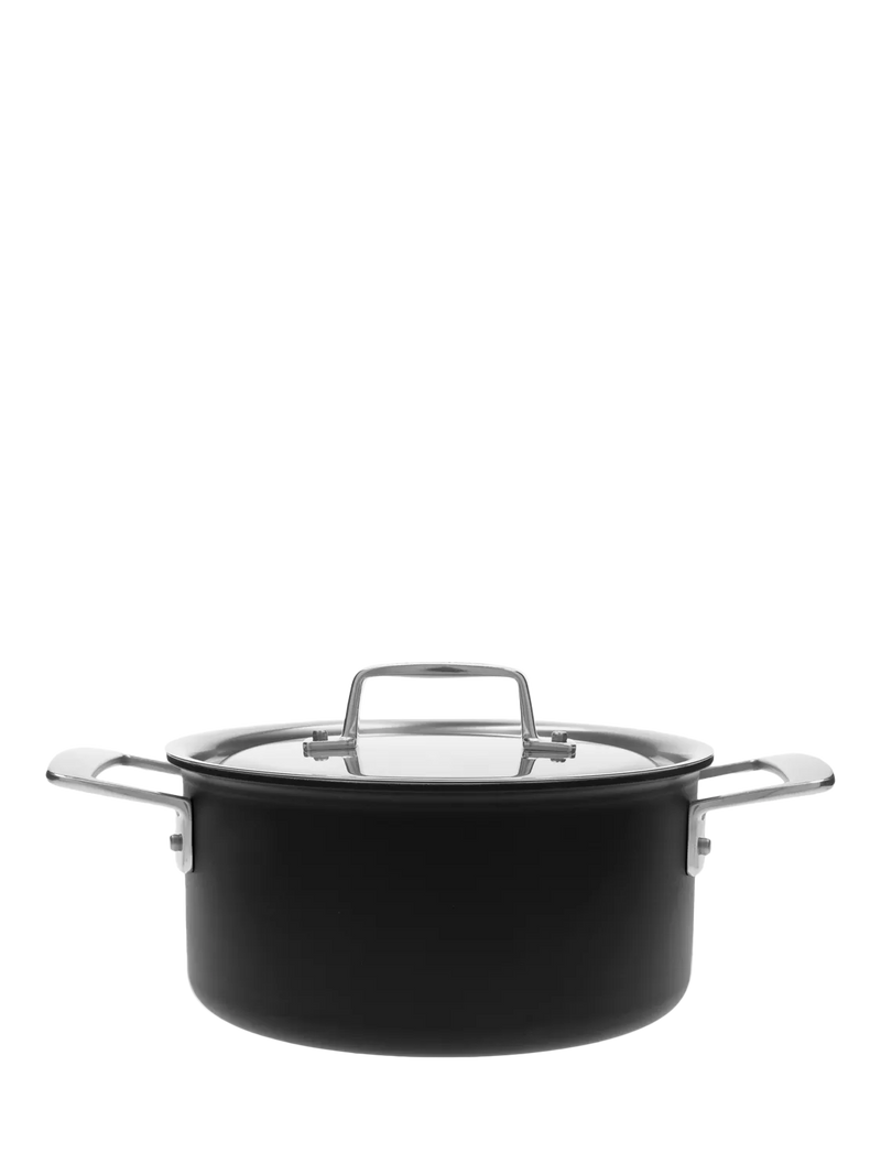 DEMEYERE Black 5-Layer Uncoated Stainless Steel Outdoor Casserole & Lid, 20cm