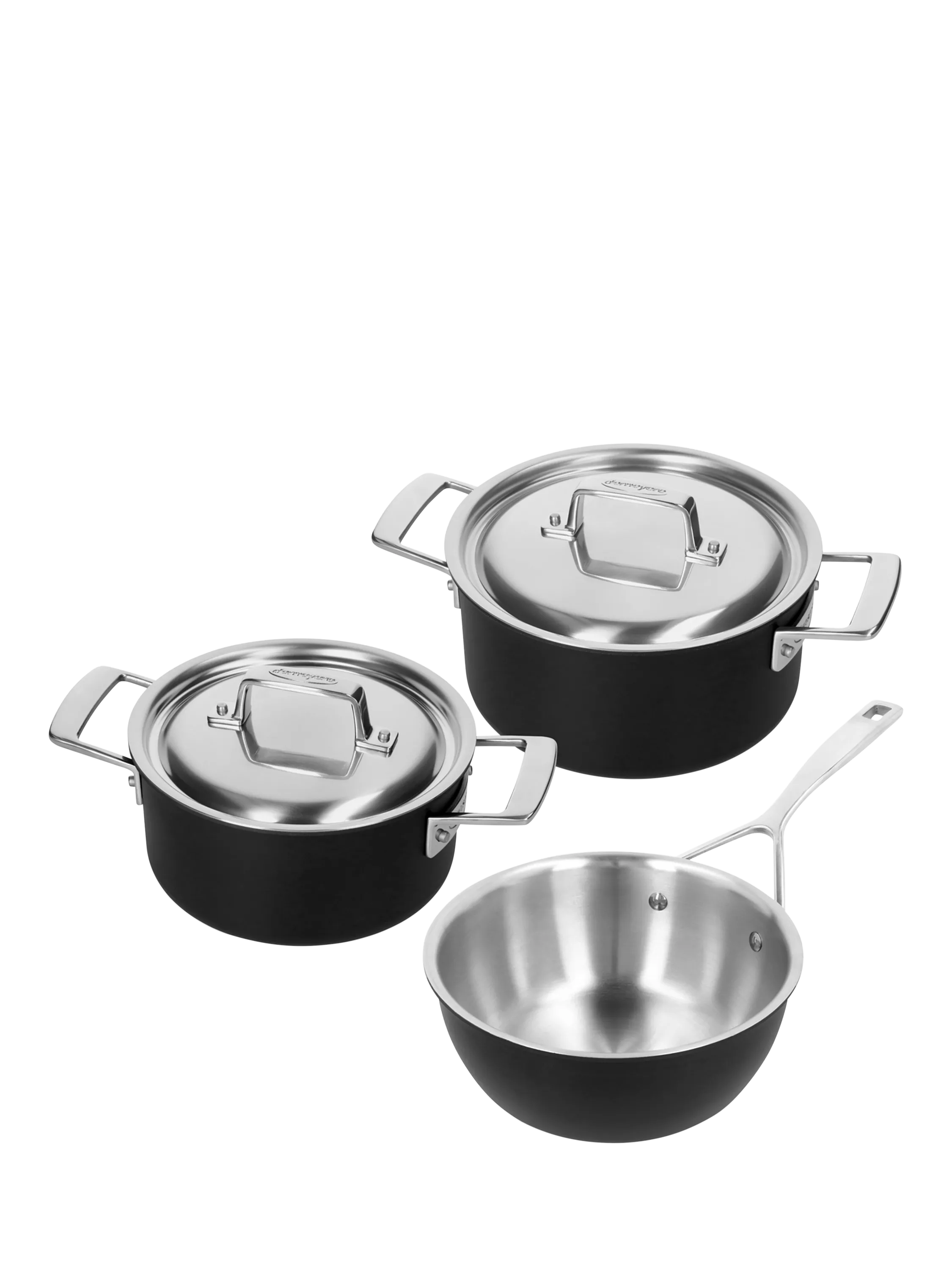 DEMEYERE Black 5-layer outdoor pan set 3 piece (British brand)