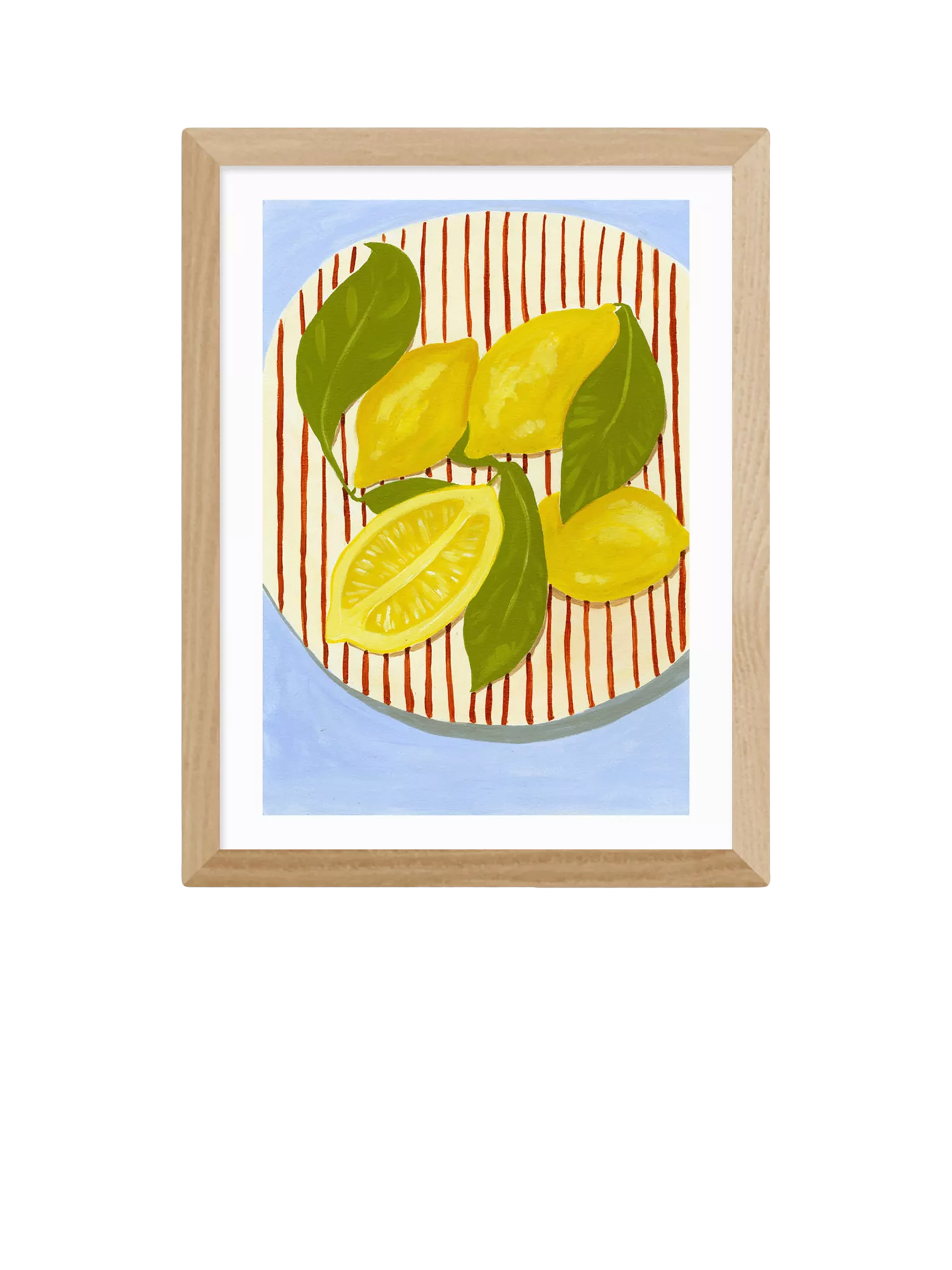 EAST END PRINTS Susie Miller 'When Life Gives You Leafy Lemons' Framed Print, Black Frame, 43.4 x 33.4cm