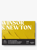 Winsor & Newton acrylic paint essentials set with colours, brushes, and paper pad (British brand)