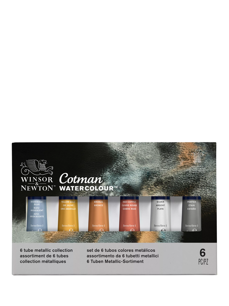 Winsor & Newton Cotman metallic watercolour paints set of 6 (British brand)
