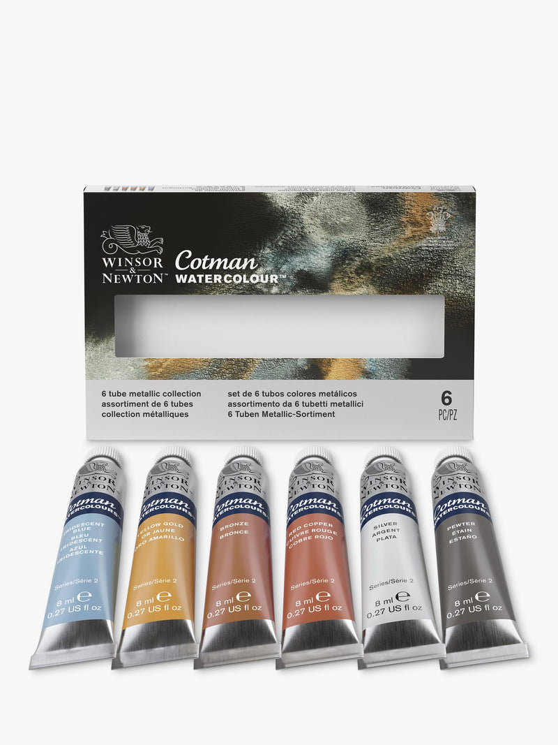 Winsor & Newton Cotman metallic watercolour paints set of 6 (British brand)