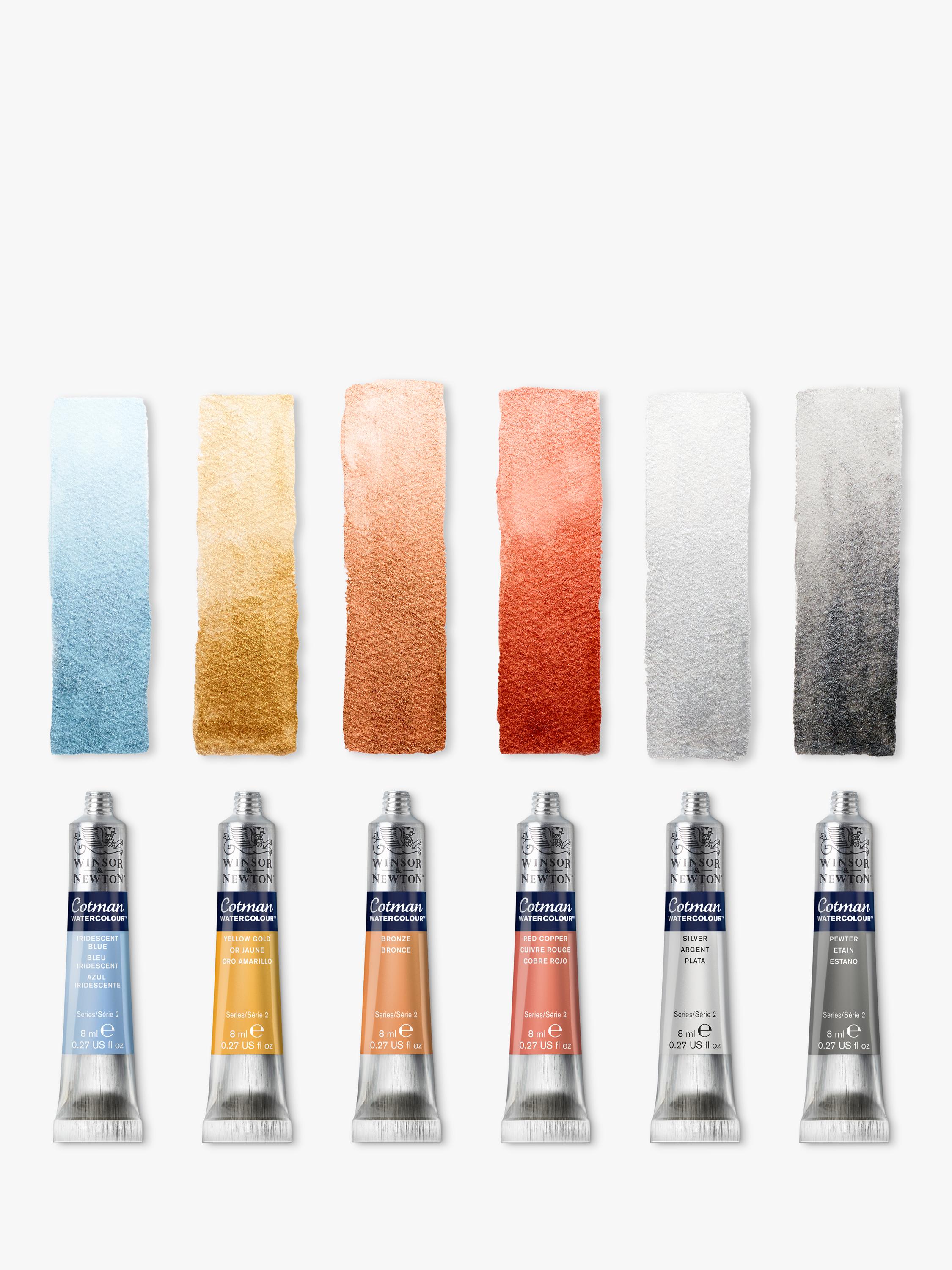 Winsor & Newton Cotman metallic watercolour paints set of 6 (British brand)