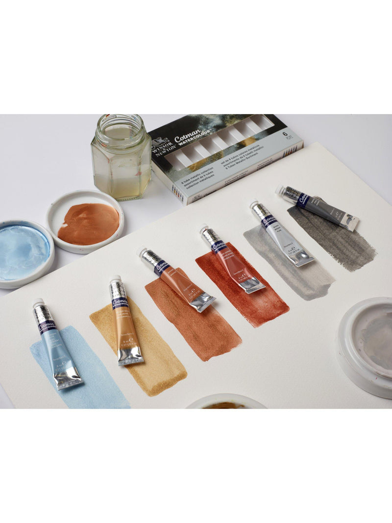 Winsor & Newton Cotman metallic watercolour paints set of 6 (British brand)