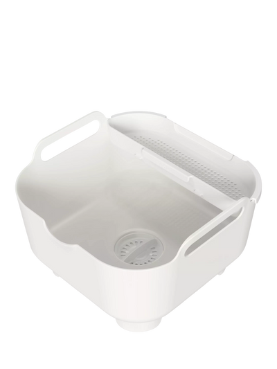 John Lewis ReBorn Recycled Plastic Washing Up Bowl PRO with Drainer, Light Stone- Buy online at McGrocer