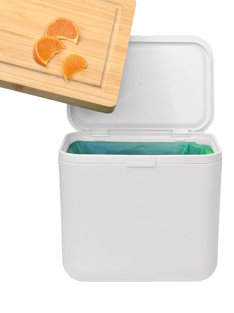 ReBorn food waste caddy light stone 5L, UK version