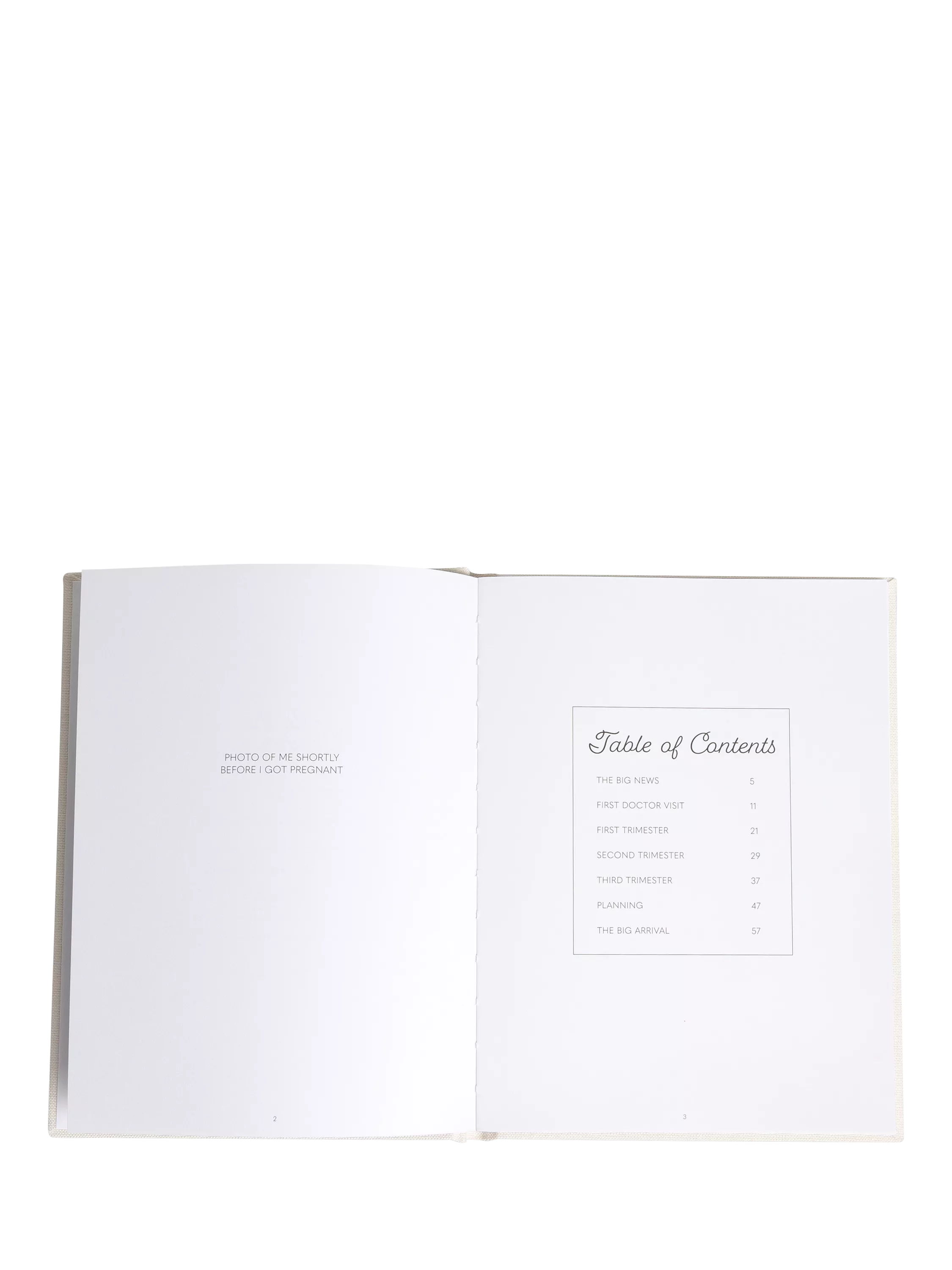 Pearhead pregnancy journal cream linen (British brand)