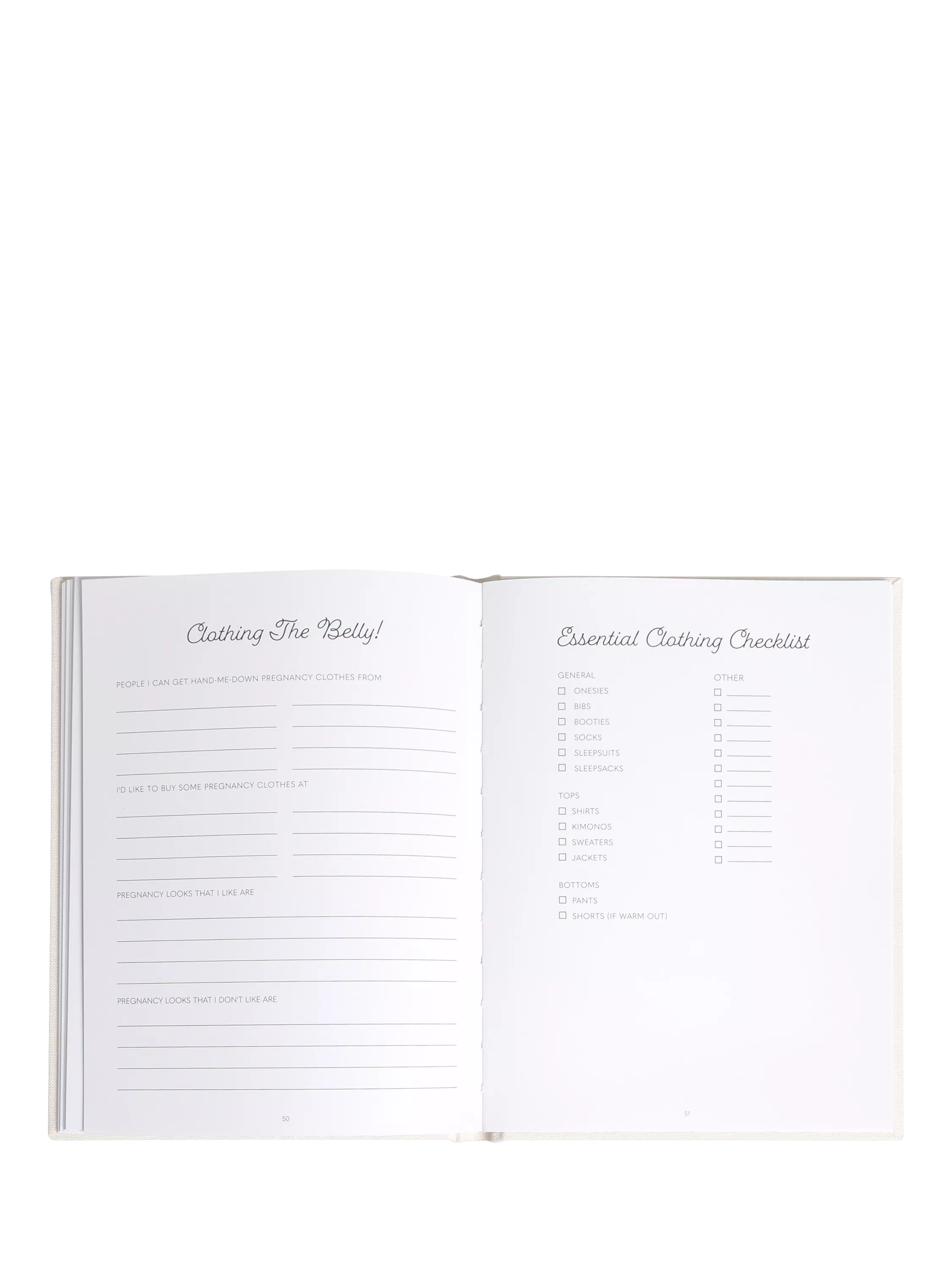 Pearhead pregnancy journal cream linen (British brand)