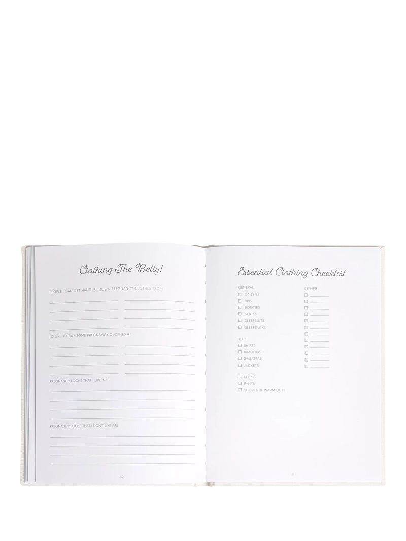 Pearhead pregnancy journal cream linen (British brand)