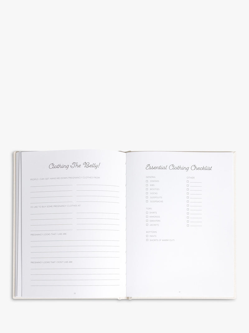 Pearhead pregnancy journal cream linen (British brand)
