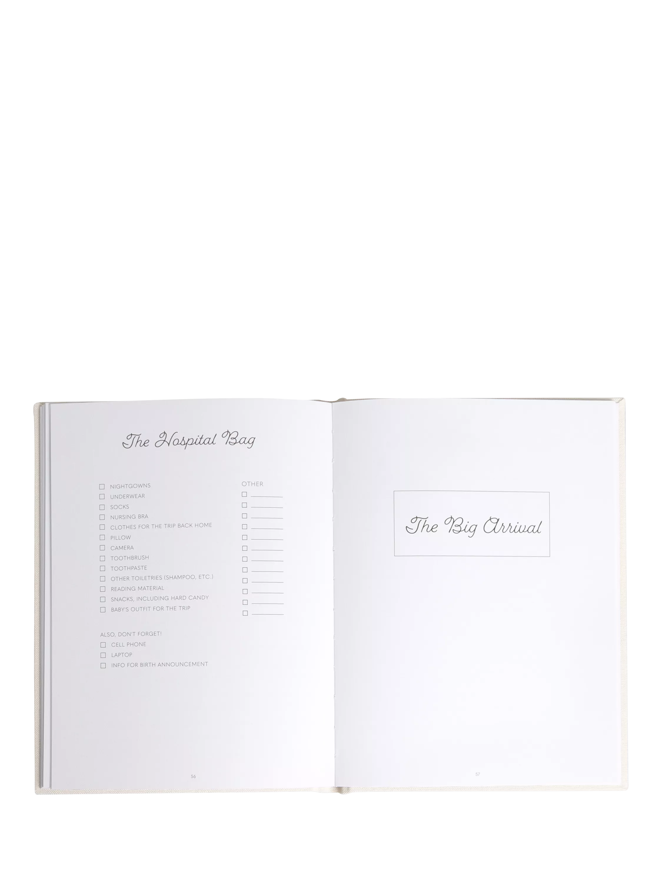 Pearhead pregnancy journal cream linen (British brand)